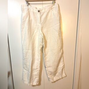 Chico’s 100% Linen Pull-On Pants White Size 2.5 (XL / 14-16) GUC